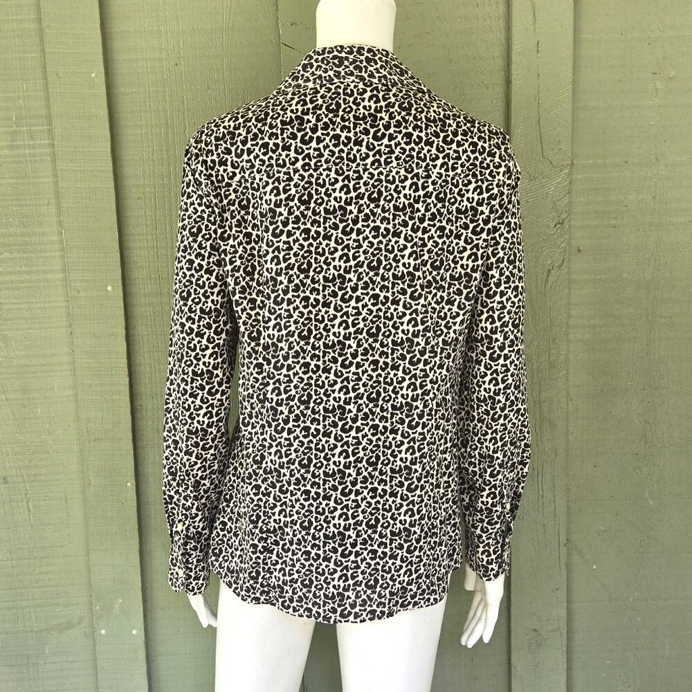 Talbots Leopard Print Cotton Button Down Shirt To… - image 2